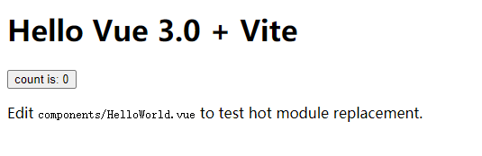 Hello Vue3.0+Vite